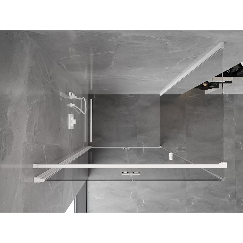 Mexen Mist-F faltbare Duschkabine links 70 x 100 cm, transparent, weiß - 8A6T-070-100-20-00-L