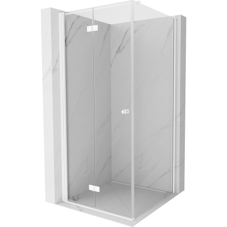 Mexen Mist-F faltbare Duschkabine links 100 x 100 cm, transparent, weiß - 8A6T-100-100-20-00-L