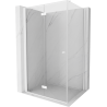 Mexen Mist-F faltbare Duschkabine links 110 x 100 cm, transparent, weiß - 8A6T-110-100-20-00-L