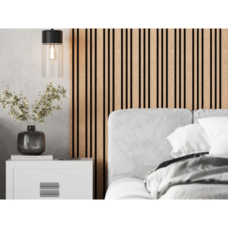Mexen Lam-F Slim 01 Akustische Wandpaneele 280 x 36,5 cm, Filz 9 mm, technisches Furnier, Gebleichte Eiche - S107-280-01-040