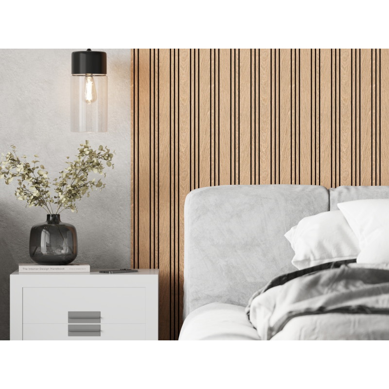 Mexen Lam-F Nano 01 Akustische Wandpaneele 280 x 32,4 cm, Filz 9 mm, technisches Furnier, Gebleichte Eiche - S108-280-01-040