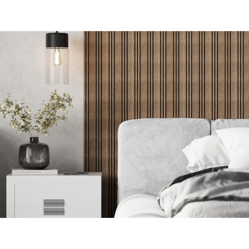 Mexen Lam-F Nano 01 Akustische Wandpaneele 280 x 32,4 cm, Filz 9 mm, technisches Furnier, Dunkle Walnuss - S108-280-01-044