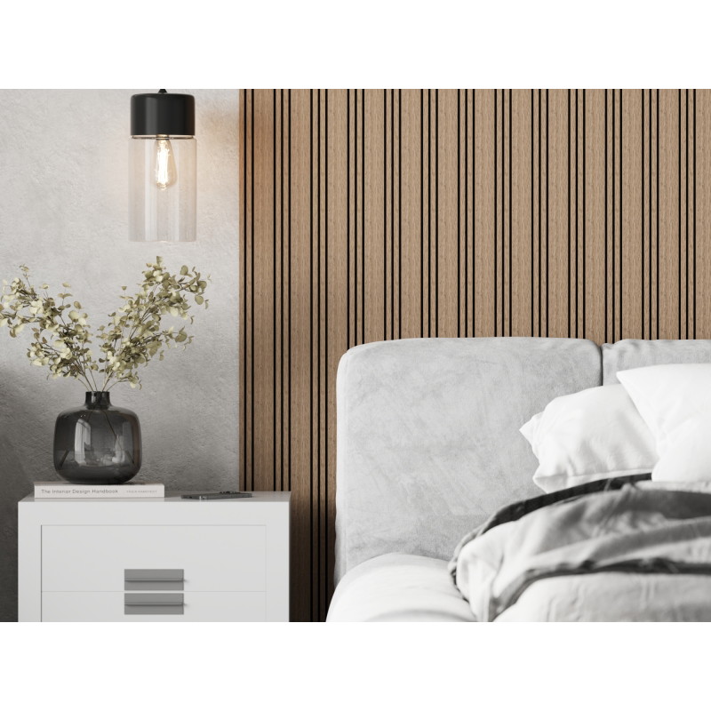 Mexen Lam-F Nano 01 Akustische Wandpaneele 280 x 32,4 cm, Filz 9 mm, technisches Furnier, Helles Nussbaum - S108-280-01-047