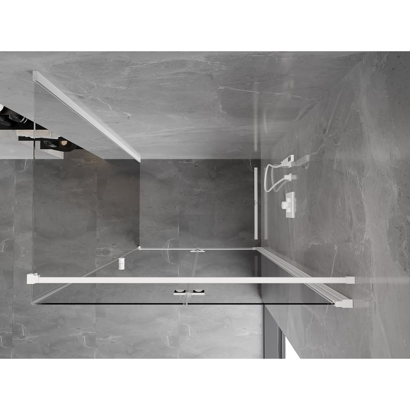 Mexen Mist-F faltbare Duschkabine rechts 80 x 85 cm, transparent, weiß - 8A6T-080-085-20-00-P