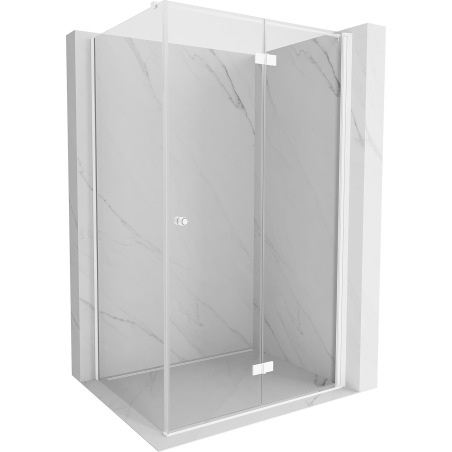 Mexen Mist-F faltbare Duschkabine rechts 85 x 100 cm, transparent, weiß - 8A6T-085-100-20-00-P