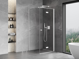 Mexen Mist-F faltbare Duschkabine rechts 100 x 100 cm, transparent, weiß - 8A6T-100-100-20-00-P