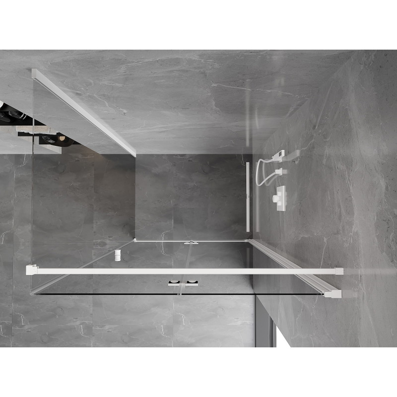 Mexen Mist-F faltbare Duschkabine rechts 115 x 110 cm, transparent, weiß - 8A6T-115-110-20-00-P