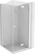 Mexen Mist-F faltbare Duschkabine rechts 120 x 120 cm, transparent, weiß - 8A6T-120-120-20-00-P