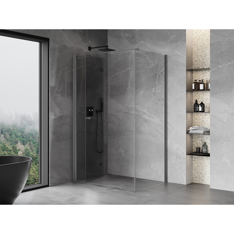Mexen Mist-F faltbare Duschkabine links 115 x 70 cm, transparent, gebürstetes Gun Gray - 8A6T-115-070-66-00-L