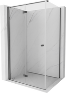 Mexen Mist-F faltbare Duschkabine links, 90 x 85 cm, transparent, gebürstetes Gun Gray - 8A6T-090-085-66-00-L