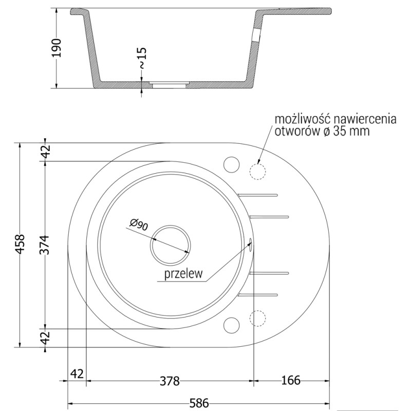 Mexen Kevin Granitspüle 1-beckig mit Abtropffläche und Küchenarmatur Telma, weiß - 6517-20-670200-20