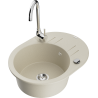 Mexen Kevin Granitspüle 1-Becken mit Abtropffläche und Küchenarmatur Telma, beige - 6517-69-670200-00