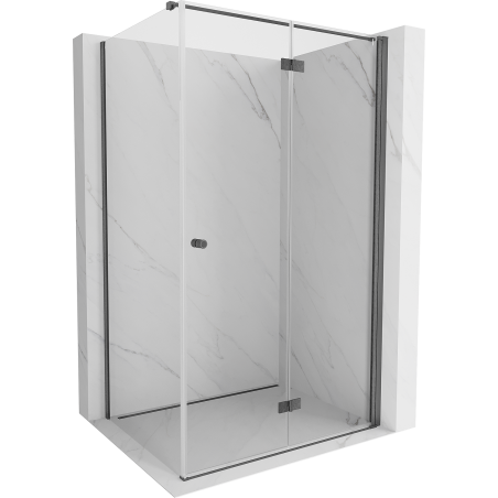Mexen Mist-F faltbare Duschkabine rechts 80 x 90 cm, transparent, gun gray gebürstet - 8A6T-080-090-66-00-P