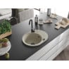 Mexen Kevin Granitspüle 1-Becken mit Abtropffläche und Küchenarmatur Telma, beige - 6517-69-670200-70