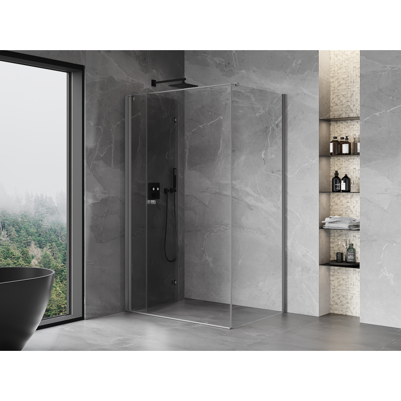 Mexen Mist-F Klappbare Duschkabine links 70 x 95 cm, transparent, Gun Metal - 8A6T-070-095-95-00-L