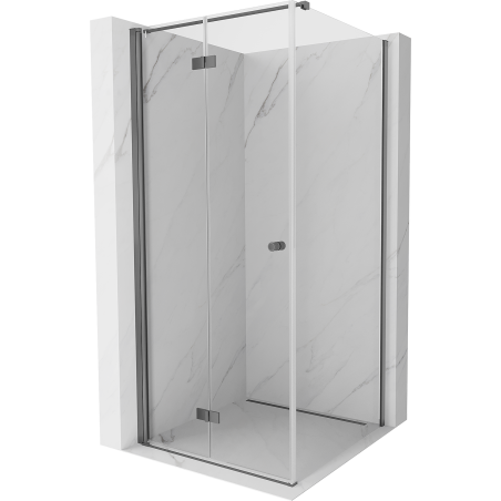 Mexen Mist-F faltbare Duschkabine links 95 x 95 cm, transparent, Gun Metal - 8A6T-095-095-95-00-L
