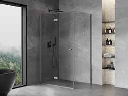 Mexen Mist-F faltbare Duschkabine links 95 x 100 cm, transparent, Gun-Metal - 8A6T-095-100-95-00-L