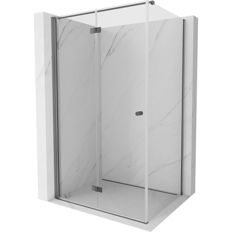 Mexen Mist-F faltbare Duschkabine links 105 x 100 cm, transparent, Gun-Metal - 8A6T-105-100-95-00-L