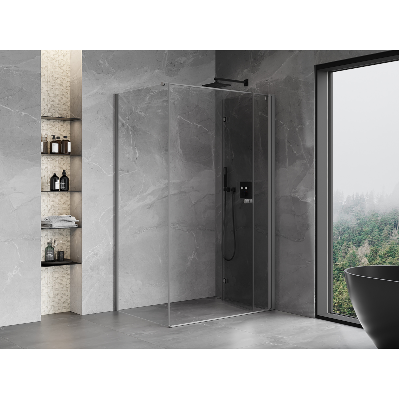 Mexen Mist-F faltbare Duschkabine rechts 110 x 75 cm, transparent, Gunmetal - 8A6T-110-075-95-00-P