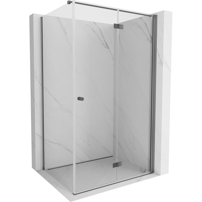 Mexen Mist-F faltbare Duschkabine rechts 105 x 85 cm, transparent, Gun Metal - 8A6T-105-085-95-00-P