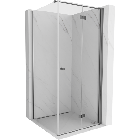Mexen Mist-F faltbare Duschkabine rechts 95 x 95 cm, transparent, Gun Metal - 8A6T-095-095-95-00-P