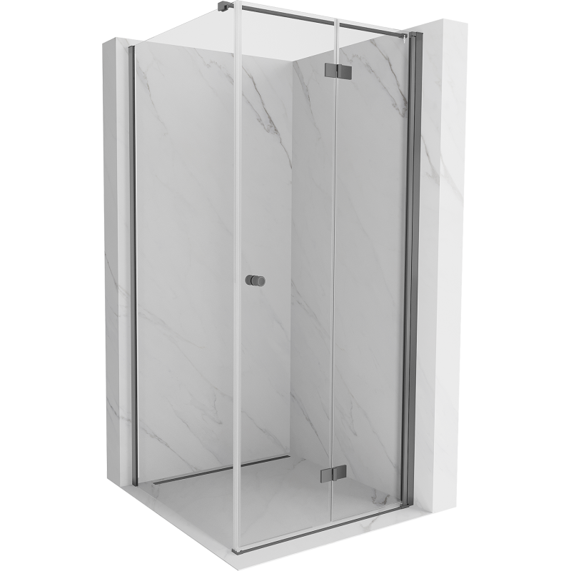 Mexen Mist-F faltbare Duschkabine rechts 120 x 120 cm, transparent, Gun Metal - 8A6T-120-120-95-00-P