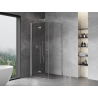 Mexen Mist-F faltbare Duschkabine links 80 x 80 cm, transparent, gebürsteter Nickel - 8A6T-080-080-97-00-L