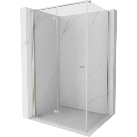 Mexen Mist-F faltbare Duschkabine links 70 x 85 cm, transparent, gebürstetes Nickel - 8A6T-070-085-97-00-L