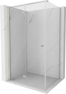 Mexen Mist-F faltbare Duschkabine links 95 x 120 cm, transparent, gebürstetes Nickel - 8A6T-095-120-97-00-L