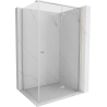 Mexen Mist-F klappbare Duschkabine rechts 100 x 70 cm, transparent, gebürsteter Nickel - 8A6T-100-070-97-00-P
