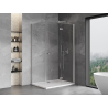 Mexen Mist-F faltbare Duschkabine rechts 90 x 75 cm, transparent, gebürsteter Nickel - 8A6T-090-075-97-00-P