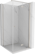 Mexen Mist-F faltbare Duschkabine rechts 80 x 80 cm, transparent, gebürstetes Nickel - 8A6T-080-080-97-00-P
