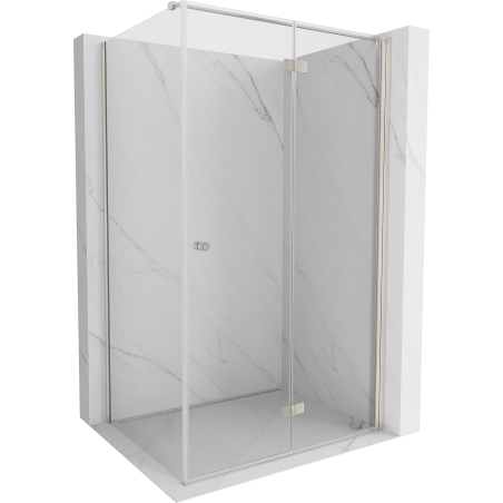 Mexen Mist-F faltbare Duschkabine rechts 115 x 80 cm, transparent, gebürsteter Nickel - 8A6T-115-080-97-00-P