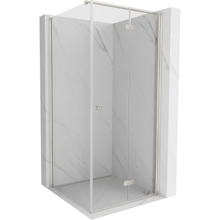 Mexen Mist-F faltbare Duschkabine rechts 85 x 85 cm, transparent, gebürsteter Nickel - 8A6T-085-085-97-00-P