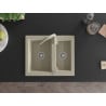 Mexen Carlos Granitspüle 1,5-Becken mit Küchenarmatur Telma, beige - 6518-69-670200-69