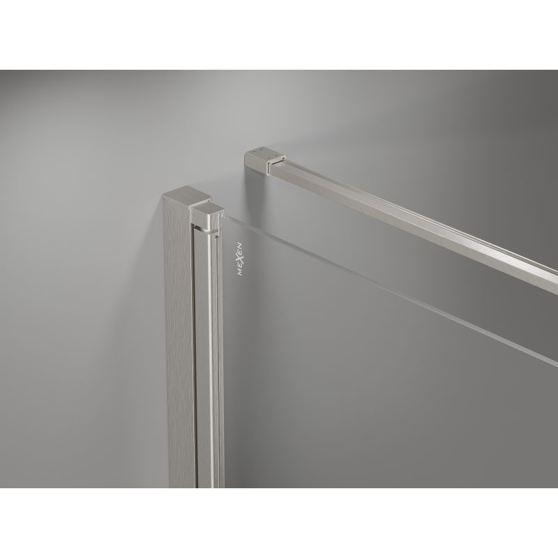 Mexen Mist-F Klappbare Duschkabine rechts 95 x 90 cm, transparent, gebürstetes Nickel - 8A6T-095-090-97-00-P
