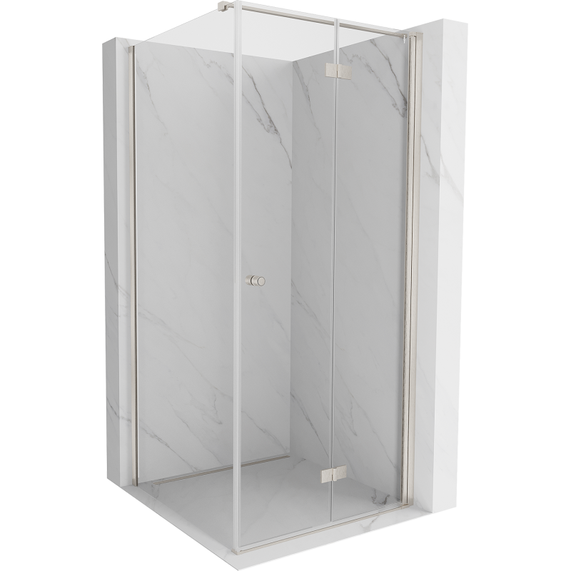 Mexen Mist-F faltbare Duschkabine rechts 95 x 95 cm, transparent, gebürsteter Nickel - 8A6T-095-095-97-00-P
