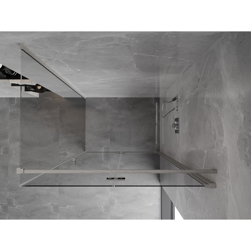 Mexen Mist-F faltbare Duschkabine rechts 120 x 110 cm, transparent, gebürstetes Nickel - 8A6T-120-110-97-00-P
