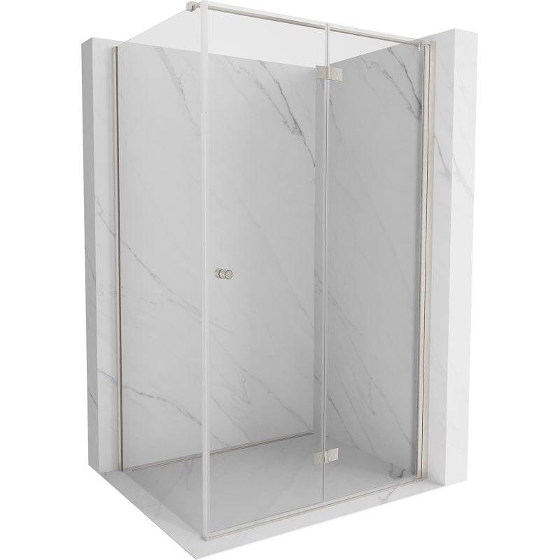 Mexen Mist-F faltbare Duschkabine rechts 100 x 120 cm, transparent, gebürsteter Nickel - 8A6T-100-120-97-00-P
