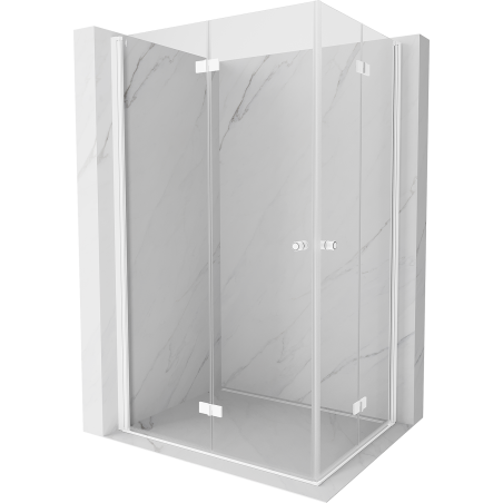 Mexen Mist-F Duo Duschkabine klappbar links 80 x 70 cm, transparent, weiß - 8A6-080L-070P-20-00