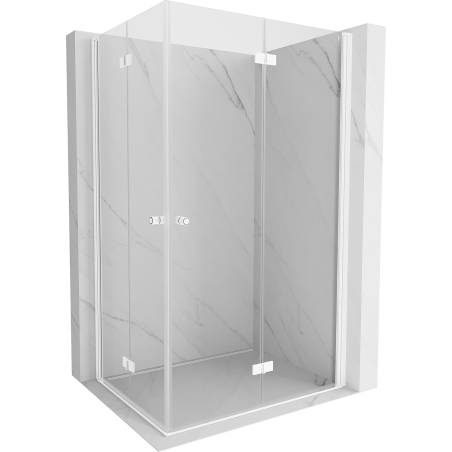 Mexen Mist-F Duo Duschkabine klappbar rechts 70 x 80 cm, transparent, weiß - 8A6-070L-080P-20-00