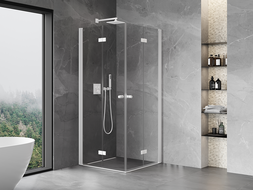 Mexen Mist-F Duo Duschkabine faltbar 80 x 80 cm, transparent, weiß - 8A6-080L-080P-20-00