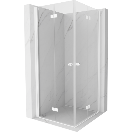 Mexen Mist-F Duo Duschkabine faltbar 80 x 80 cm, transparent, weiß - 8A6-080L-080P-20-00