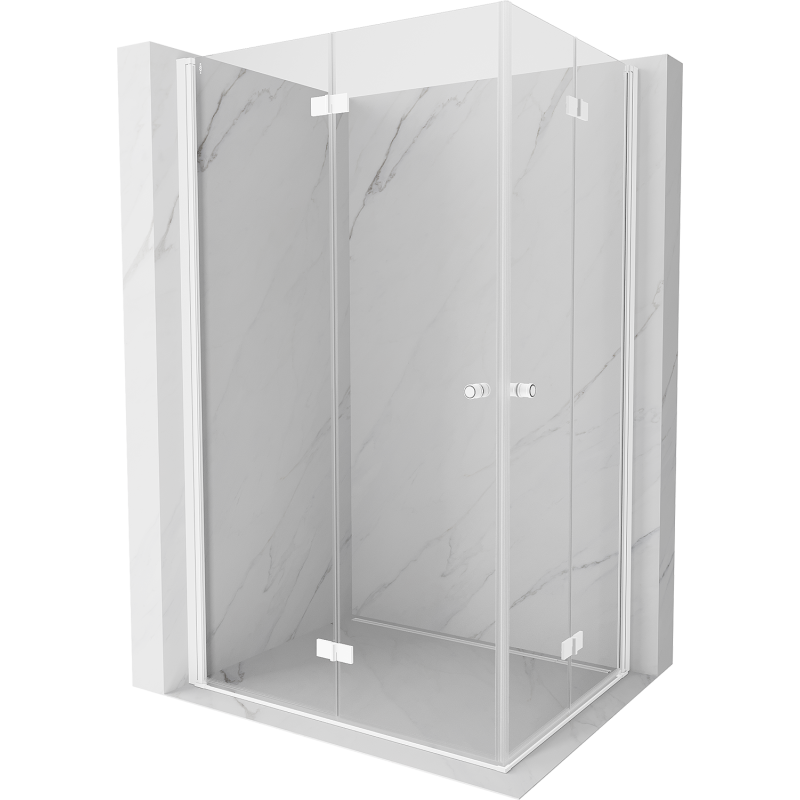 Mexen Mist-F Duo Duschkabine faltbar links 115 x 90 cm, transparent, weiß - 8A6-115L-090P-20-00