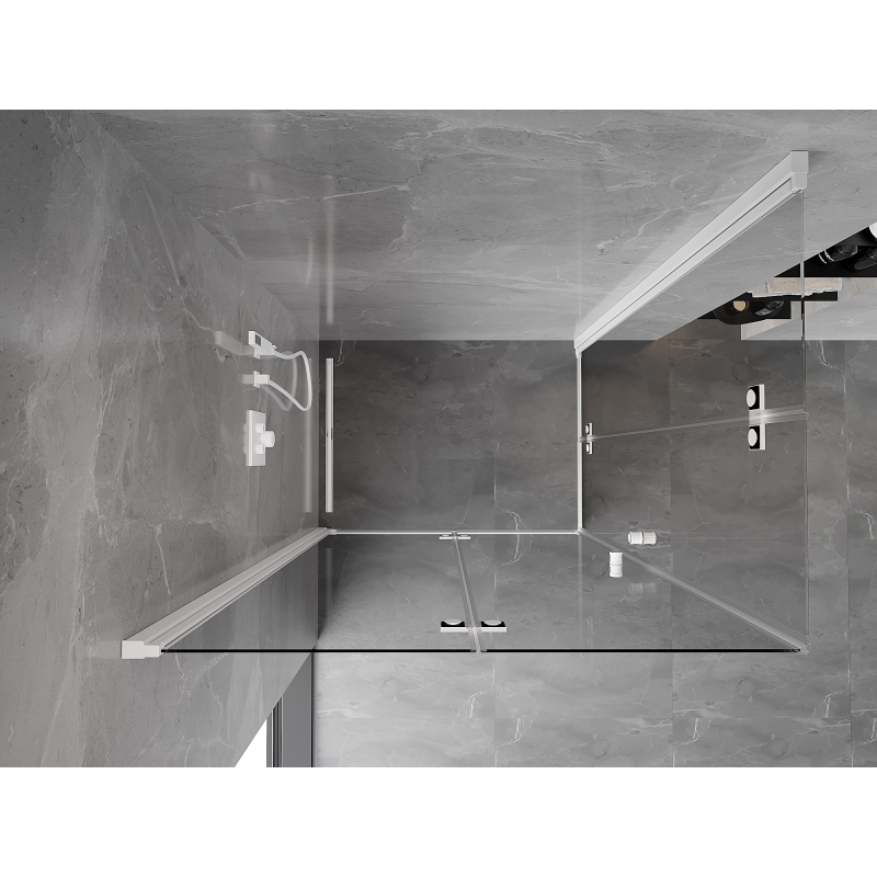 Mexen Mist-F Duo Duschkabine faltbar links 120 x 95 cm, transparent, weiß - 8A6-120L-095P-20-00