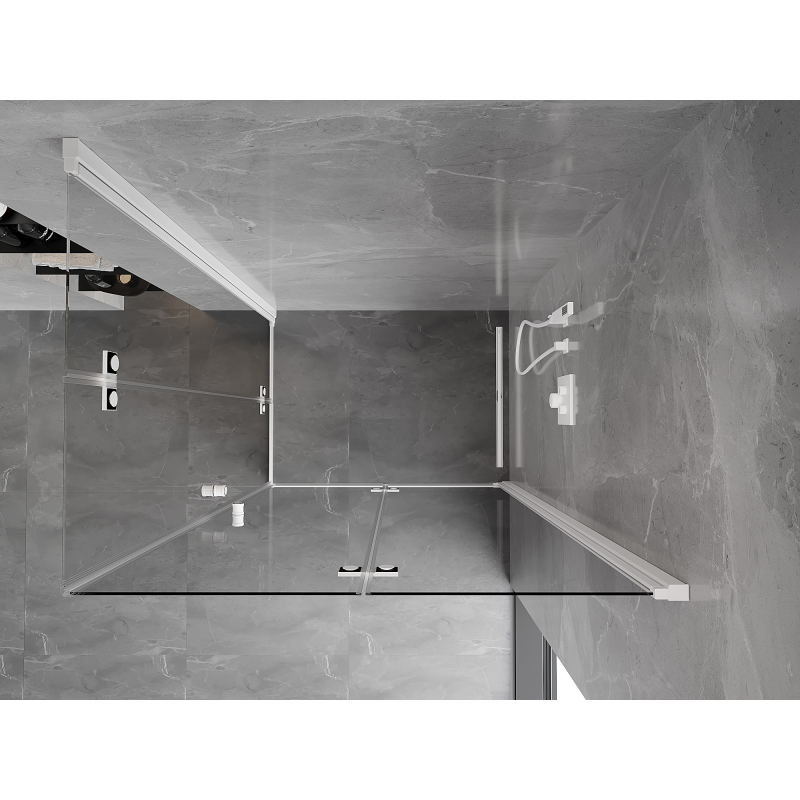 Mexen Mist-F Duo Duschkabine faltbar rechts 70 x 100 cm, transparent, weiß - 8A6-070L-100P-20-00