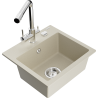 Mexen Milo Granitspüle 1-Becken mit Küchenarmatur Duero, beige - 6505-69-671600-00