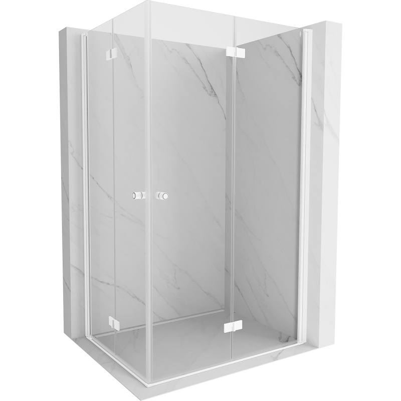 Mexen Mist-F Duo Duschkabine faltbar rechts 110 x 120 cm, transparent, weiß - 8A6-110L-120P-20-00