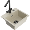 Mexen Milo granitspüle 1-becken mit küchenarmatur Duero, beige - 6505-69-671600-70