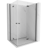 Mexen Mist-F Duo klappbare Duschkabine rechts 90 x 110 cm, transparent, gebürstet, gun gray - 8A6-090L-110P-66-00